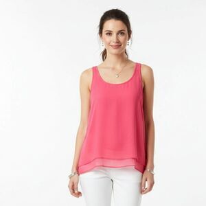 Marc Jacobs Pink Double Layer 100% Silk Sleeveless Tank Top S